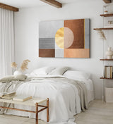 Wandbild 120x80cm Geometrische Kunst Minimal Kunstvoll Brauntöne