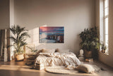 Sinus Art Wandbild 120x80cm Mächtige Wasserfälle vor weitläufiger Landschaft mit intensivem Himmel