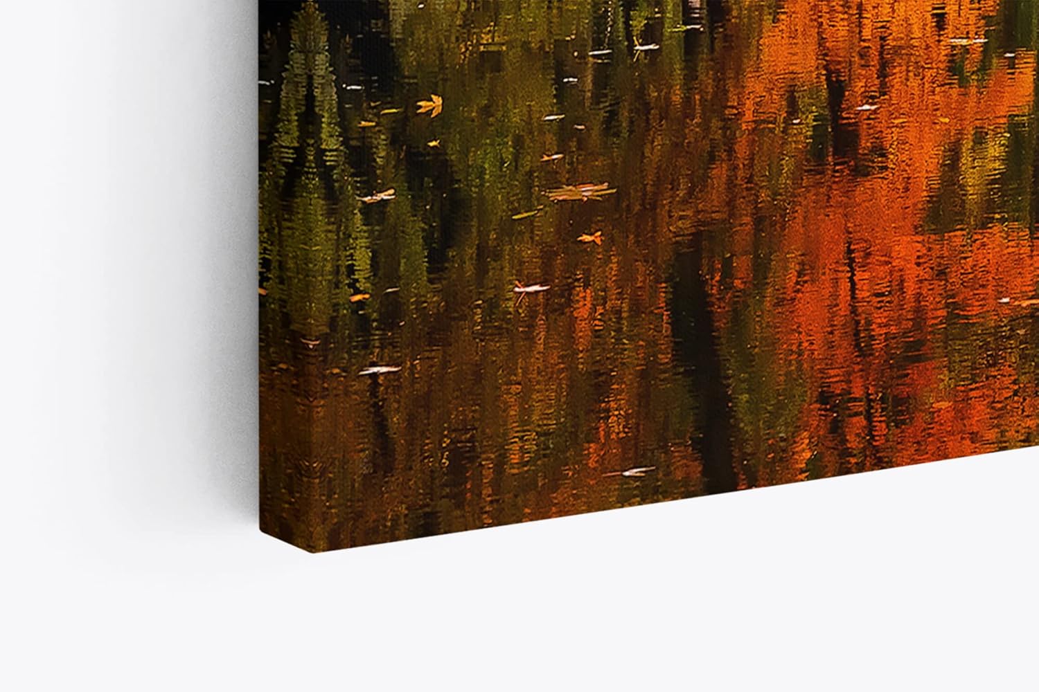 Paul Sinus Wandbild 120x80cm Herbst Herbstblätter Bach Rot Natur Laub