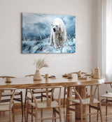 Paul Sinus Wandbild 120x80cm Eisbär Eis Wild Fotokunst Blau Ausdrucksstark Wasser