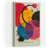 Paul Sinus Wandbild in 40x60cm The Color Impulse – Lebendige Komposition aus überlappenden Kreisen in kräftigem Gelb, Rot, Blau, Pink und Schwarz