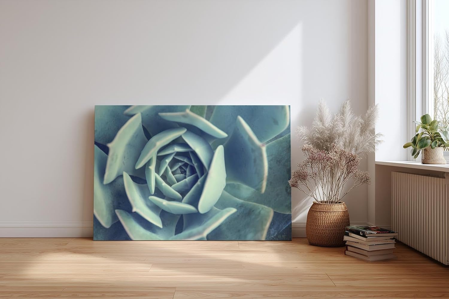 Sinus Art Wandbild 120x80cm Geometrisch aufgebaute Blätter einer Sukkulente in faszinierender Perspektive
