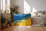 Sinus Art Wandbild 120x80cm Beeindruckende Landschaftskomposition mit leuchtenden Farbzonen und Tiefenstaffelung