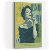 Paul Sinus Wandbild in 40x60cm La Cigarette – elegante Frau im Retro-Stil mit Zigarette, künstlerisches Porträt in Grüntönen