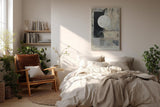 Paul Sinus Wandbild in 40x60cm Abstract Nightfall – Zeitgenössische abstrakte Kunst mit kontrastreicher Geometrie und strukturierten Flächen