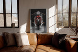 Paul Sinus Wandbild in 40x60cm Velocyte X – futuristisches Motorrad-Design in minimalistischer Perspektive mit markantem Rücklicht
