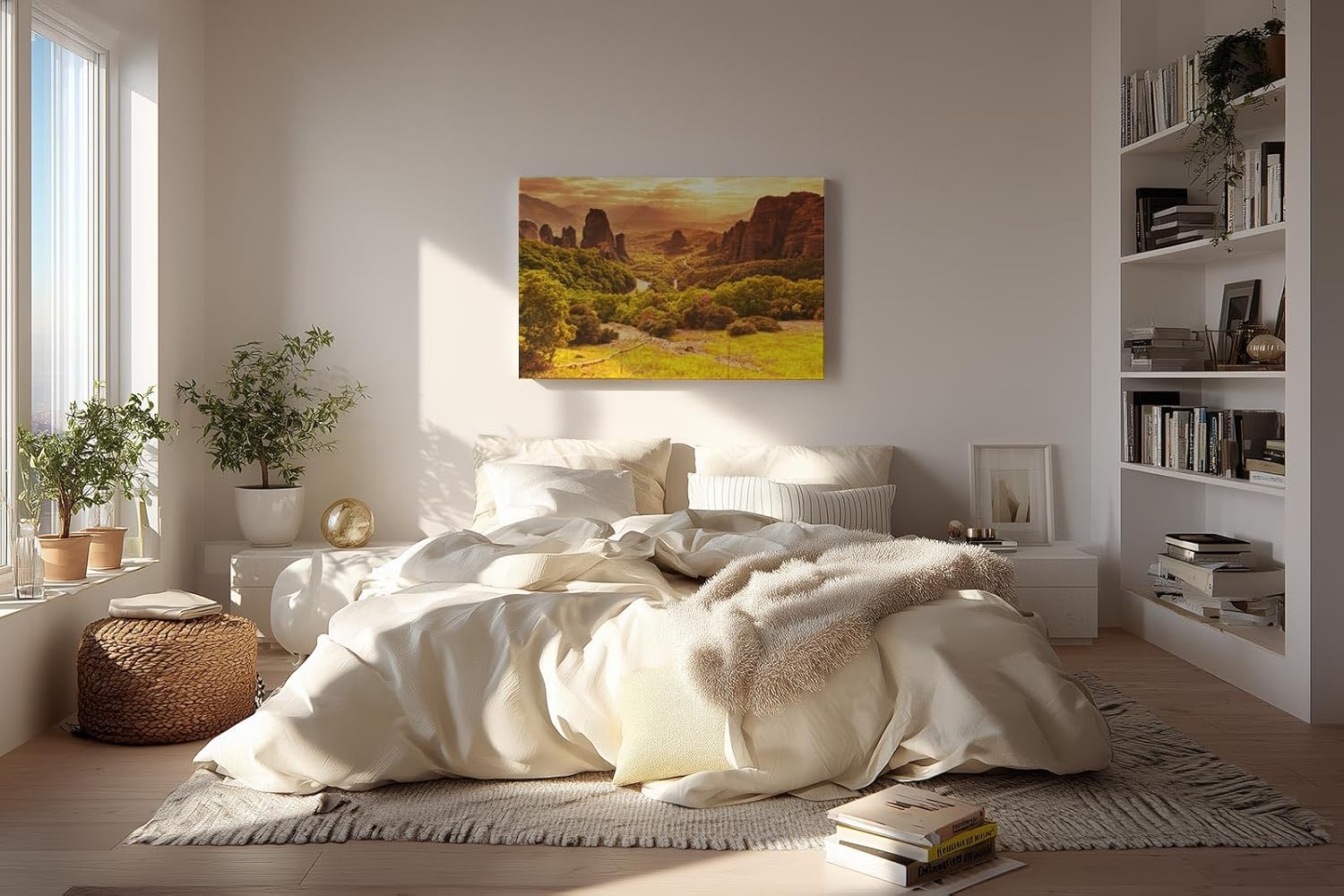 Sinus Art Wandbild 120x80cm Imposante Felsformationen im Licht der untergehenden Sonne für eindrucksvolle Wirkung