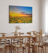 Paul Sinus Wandbild 120x80cm Sonnenblumen Blumenfeld Sonnenblumenfeld Sonnenuntergang