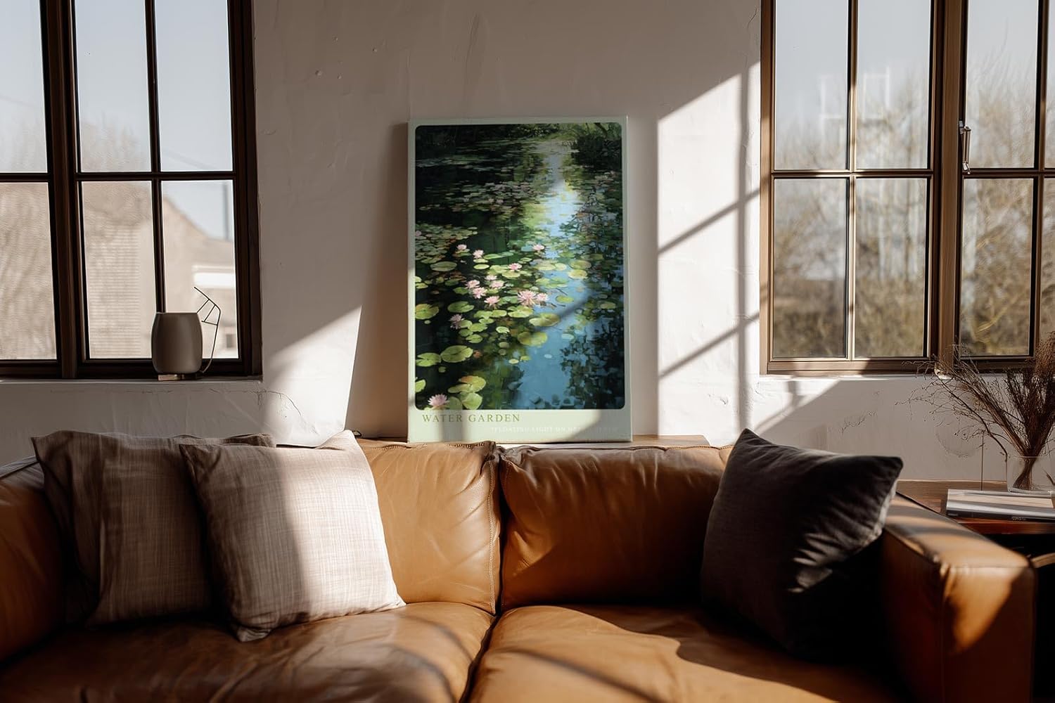 Paul Sinus Wandbild in 40x60cm Water Garden Seerosen und Wasserpflanzen im sonnigen Gartenteich