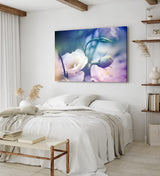 Paul Sinus Wandbild 120x80cm Weiß Blüte Blume Frühling Blau Kunstvoll