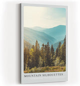 Paul Sinus Kunstdruck 40x60cm Mountain Silhouettes mit Waldpanorama in Pastelltönen