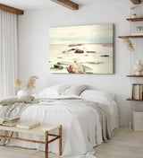 Paul Sinus Wandbild 120x80cm Meer Felsen Horizont Steine weißer Himmel
