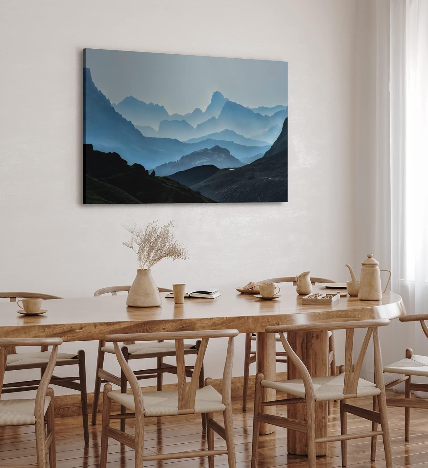 Paul Sinus Wandbild 120x80cm Berge Gebirge Bergkette Natur Nebel Himalaya