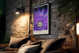Paul Sinus Kunstdruck 40x60cm Violette Blüte in Nahaufnahme – florales Farbspiel in Lila und Weiß