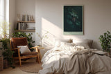 Paul Sinus Wandbild in 40x60cm The Hunter in the Dark – Leopard im Schatten dichter Blätter mit intensiven Augen