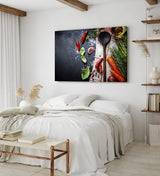 Paul Sinus Wandbild 120x80cm Gewürze Holzlöffel Küche Essen Kochen Obst