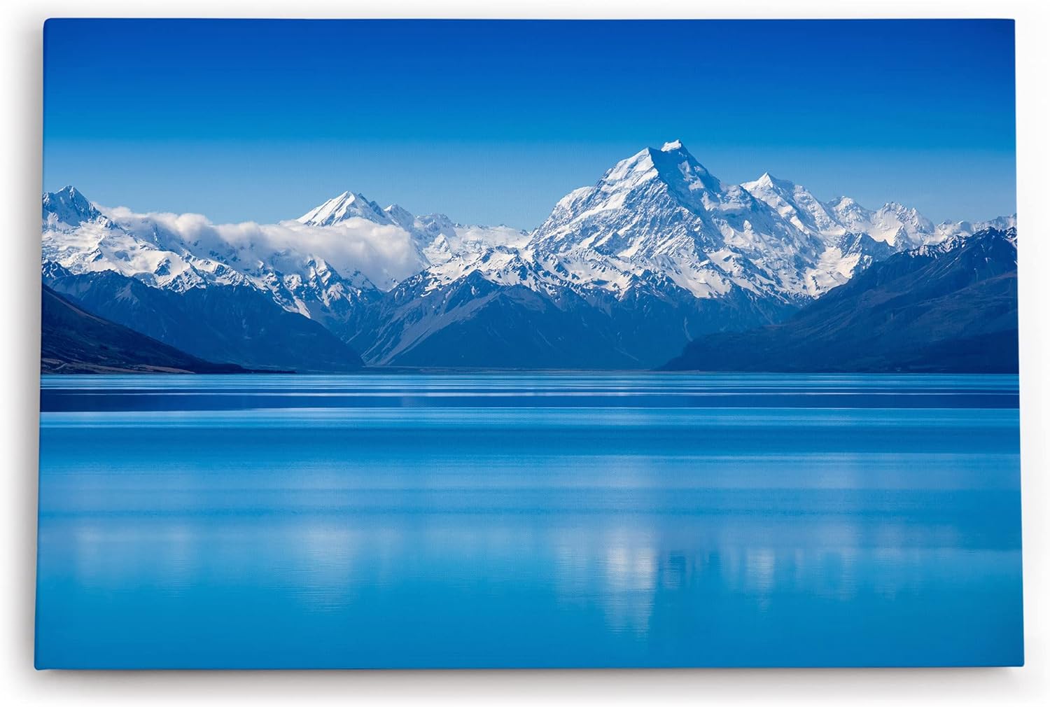 Paul Sinus Wandbild 120x80cm Berge Bergsee Alaska Schnee Blau Schneegipfel See