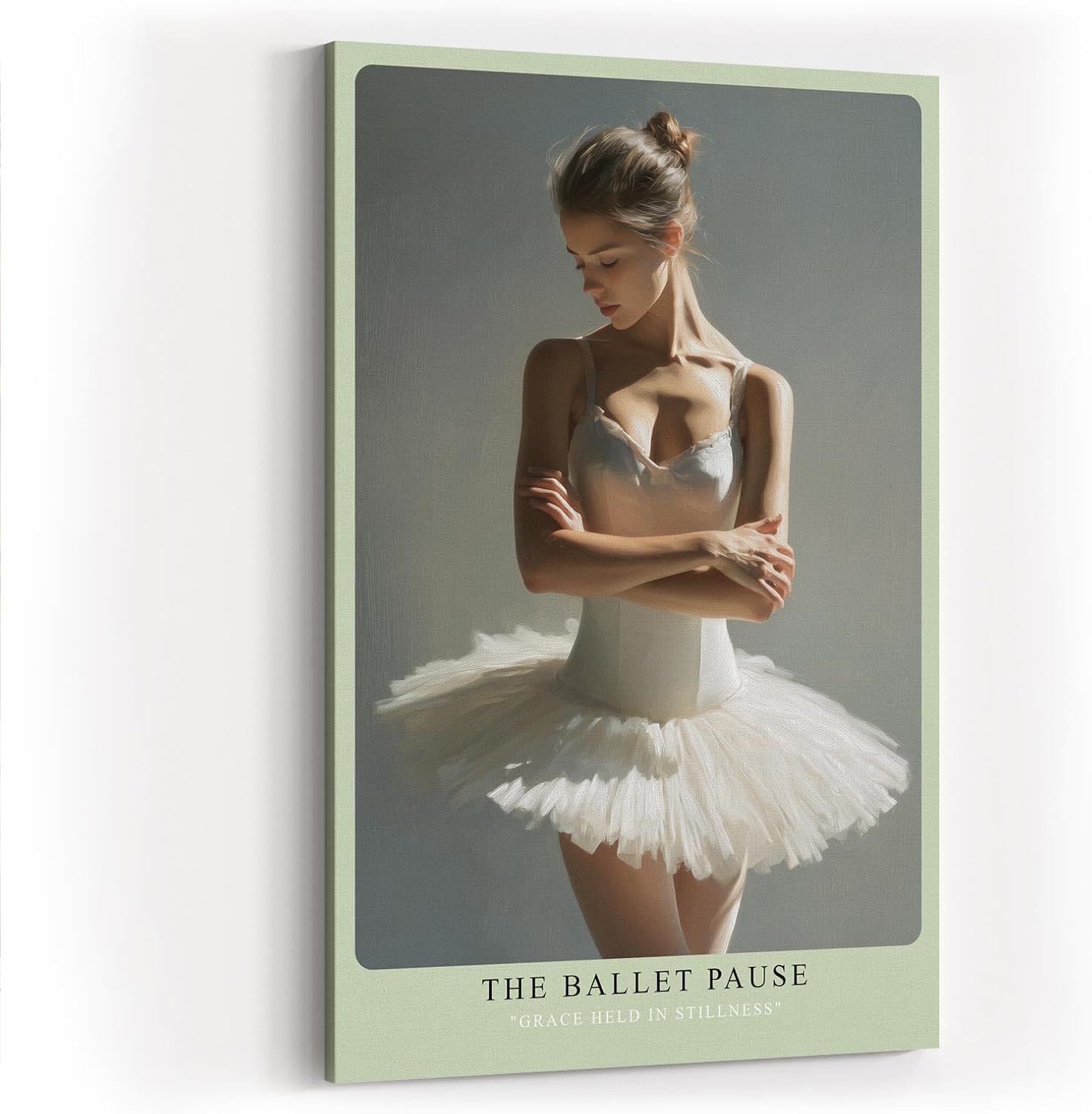 Paul Sinus Wandbild in 40x60cm The Ballet Pause – anmutiges Ballettmotiv in realistischer Malweise für elegante Raumgestaltung