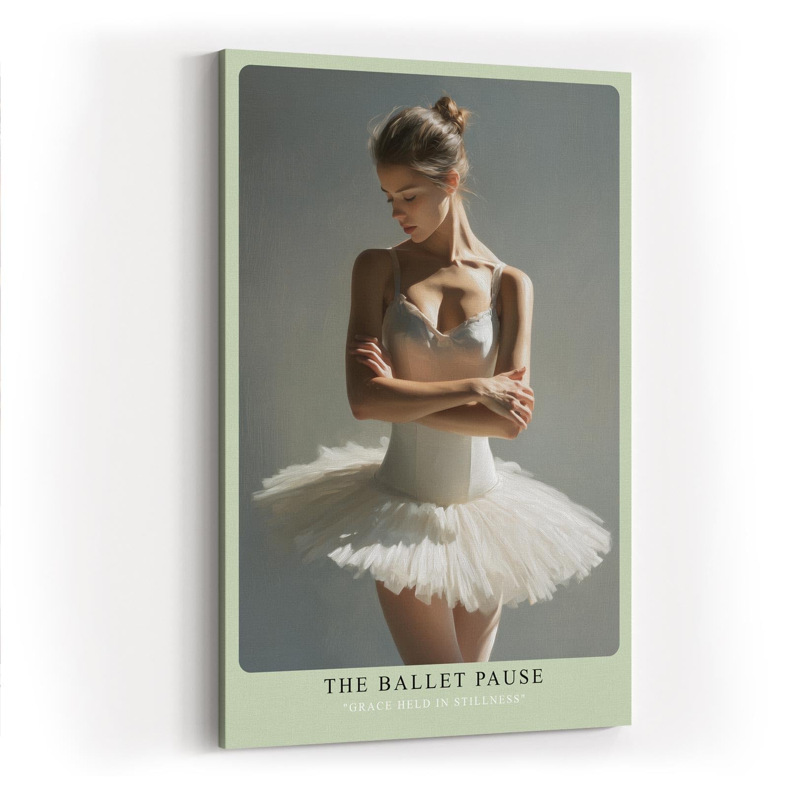 Paul Sinus Wandbild in 40x60cm The Ballet Pause – anmutiges Ballettmotiv in realistischer Malweise für elegante Raumgestaltung