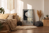 Paul Sinus Wandbild in 40x60cm Abstract Nightfall – Zeitgenössische abstrakte Kunst mit kontrastreicher Geometrie und strukturierten Flächen