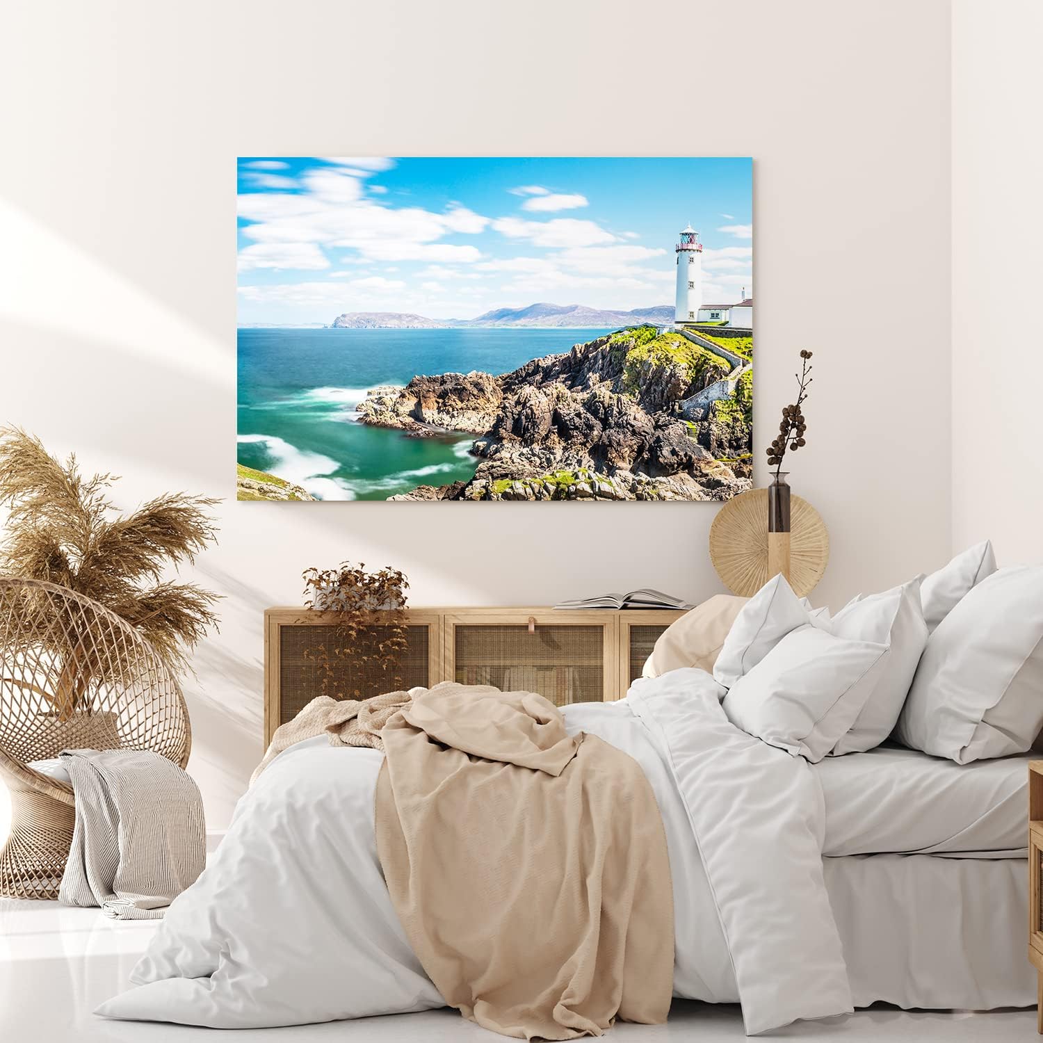 Paul Sinus Wandbild 120x80cm Fanad Head Lighthouse Irland Küste Leichtturm Meer
