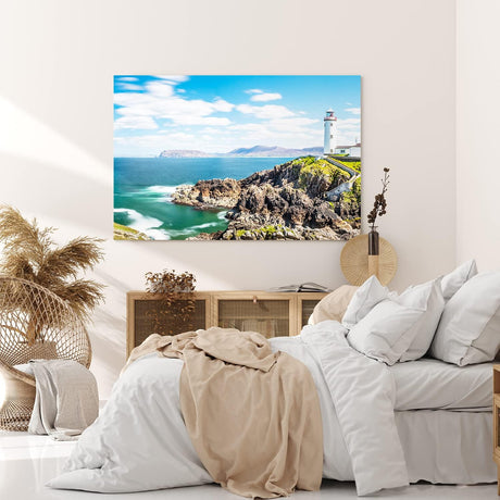 Paul Sinus Wandbild 120x80cm Fanad Head Lighthouse Irland Küste Leichtturm Meer