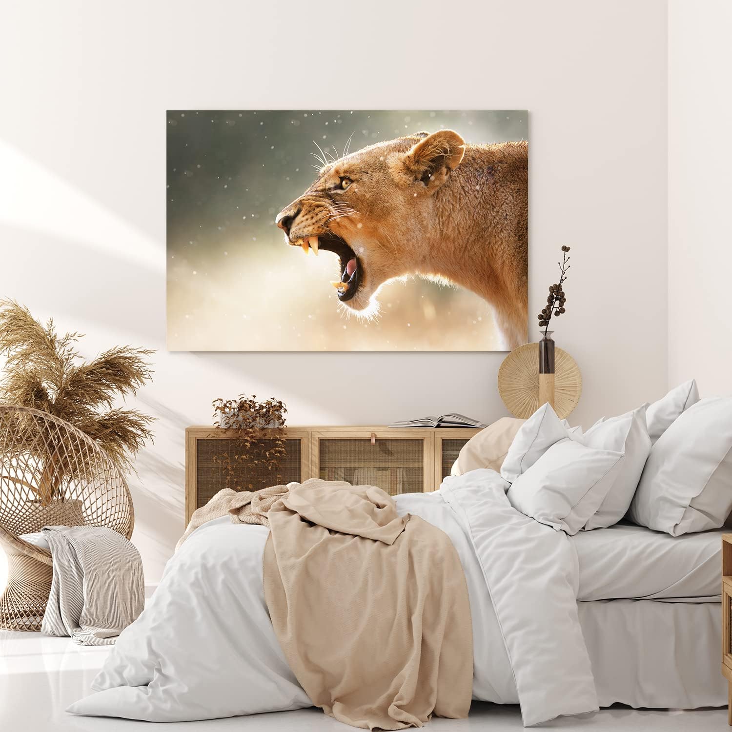 Paul Sinus Wandbild 120x80cm Löwe Löwin Wildnis Raubkatze Fangzähne Afrika