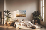 Sinus Art Wandbild 120x80cm Der staubige Weg durch das goldene Feld vermittelt Freiheit, Ruhe und Sommererinnerung
