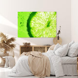 Paul Sinus Wandbild 120x80cm Zitrone Limette Grün Nahaufnahme Frucht Dekorativ