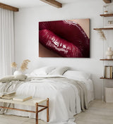 Paul Sinus Wandbild 120x80cm Volle Lippen roter Lippenstift Schlafzimmer Sexy