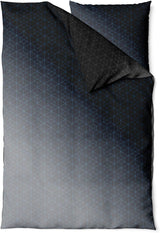 Sinus Art Bettwäsche 135x200 cm + 80x80 cm – Wende-Design in Dunkelgrau und Schwarz mit feinem 3D-Würfelmuster – Mikrofaser – modern & pflegeleicht