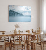 Paul Sinus Wandbild 120x80cm Winter Schnee Tannen Winterlandschaft Nebel