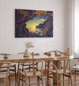 Paul Sinus Wandbild 120x80cm Grotte Sonnenuntergang Meer Felsen Küste Abend