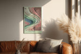 Paul Sinus Wandbild in 40x60cm Earth Flow Abstrakte Fließstrukturen in Grün-, Blauund Erdtönen
