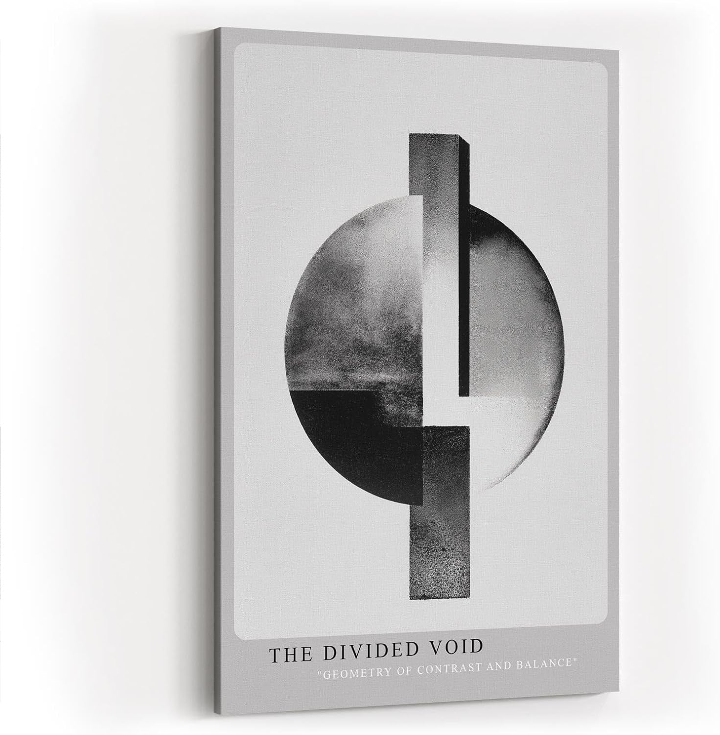 Paul Sinus Wandbild in 40x60cm The Divided Void – Abstrakte geometrische Form in Schwarz-Weiß