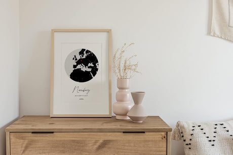 Paul Sinus Bilderrahmen einzigartig mit deinen GPS Koordinaten und Namen. 30cm x 42cm Holz Wechselrahmen mit Glas und Passepartout. anpassbare Geschenkidee. (Ohne Rahmen)