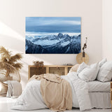 Paul Sinus Wandbild 120x80cm Berge Gebirge Schnee Bergkette dunkler Himmel
