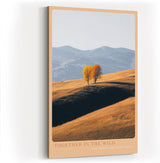 Paul Sinus Wandbild in 40x60cm zwei Bäume in goldener Hügellandschaft – harmonisches Naturmotiv mit sanften Farbtönen