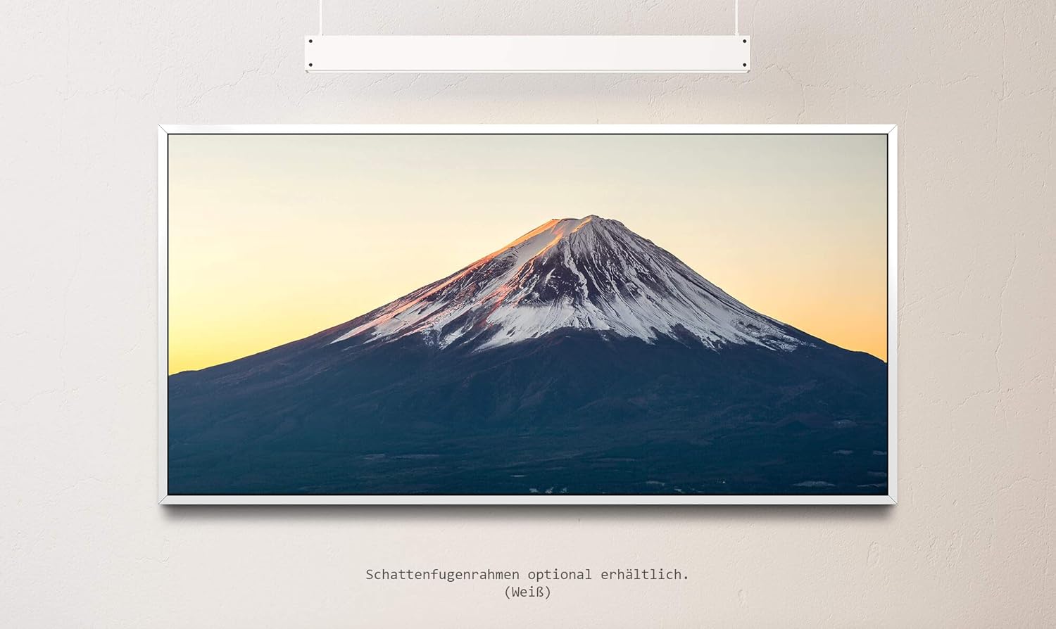 Gebirges Landschaft ca. 130x70cm Wandbild inklusive Schattenfugenrahmen weiss - Panorama Leinwand Bild XXL Format Wandbilder Wohnzimmer Wohnung Deko Kunstdrucke