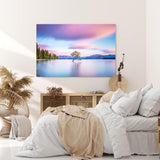 Paul Sinus Wandbild 120x80cm Einsamer Baum im See Berge Schneegipfel Natur