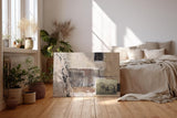 Sinus Art Wandbild 120x80cm Historische Fotos kombiniert mit abstrakten Formen in Beige und Braun