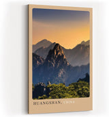 Paul Sinus Kunstdruck 40x60cm Huangshan – Nebliges Bergpanorama aus Chinas Osten bei Sonnenuntergang