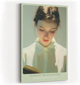 Paul Sinus Wandbild in 40x60cm Moment of Stillness – Zartes Porträt einer jungen Frau, vertieft in ein Buch, lichtdurchflutete moderne Bilder mit sanften Farbnuancen, harmonisch und inspirierend