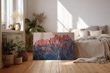 Sinus Art Wandbild 120x80cm Spektakuläre Felsformationen der Dolomiten im rötlichen Licht der untergehenden Sonne