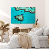 Paul Sinus Wandbild 120x80cm Insel in Herzform Malediven Türkis Meer Herz