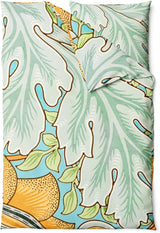 Sinus Art Bettwäsche 135x200 cm + 80x80 cm – florales Naturmotiv in Grün, Blau und Beige – Mikrofaser – atmungsaktiv & pflegeleicht