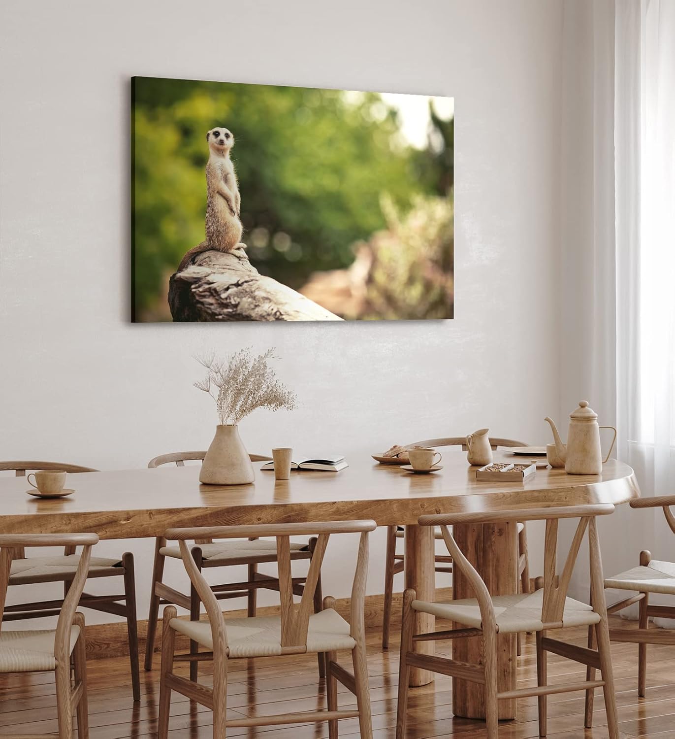 Paul Sinus Wandbild 120x80cm Erdmännchen auf einen Stein Tierfotografie Afrika