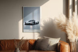 Paul Sinus Wandbild in 40x60cm The Aerion – Elegantes Supersportwagen-Design in Weiß mit schwarzen Akzenten vor minimalistischem Hintergrund