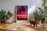 Paul Sinus Kunstdruck 40x60cm Sunset Beach Thailand – Tropischer Strand mit Palmen bei Sonnenuntergang in leuchtenden Farben