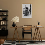 Paul Sinus Leinwandbild 80x120cm San Francisco USA Leinwandbild elegante Frau in Vintage-Kleid vor der Golden Gate Bridge